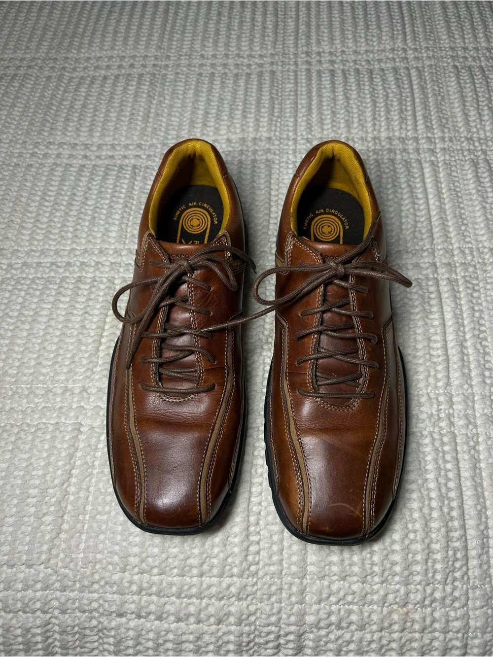 Rockport XCS Brown Leather Lace-Up Casual Shoes